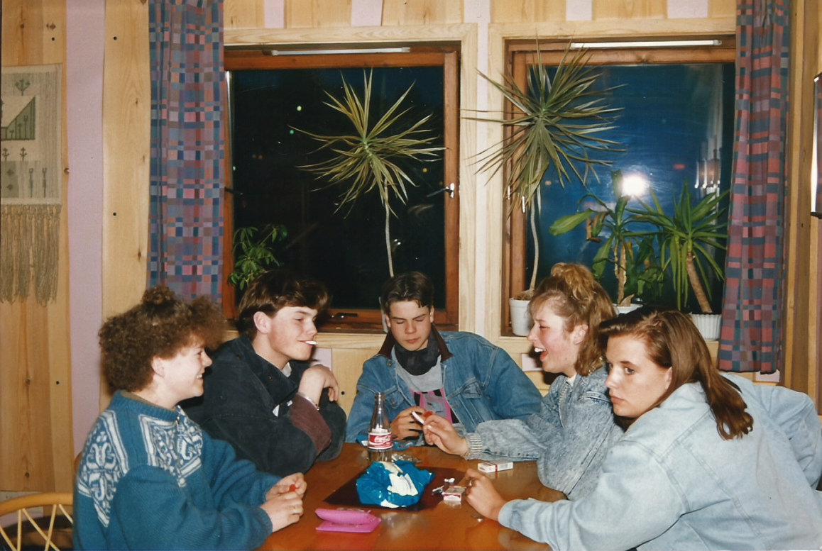 Teenagers at a 1988 local youth council gathering in Norway