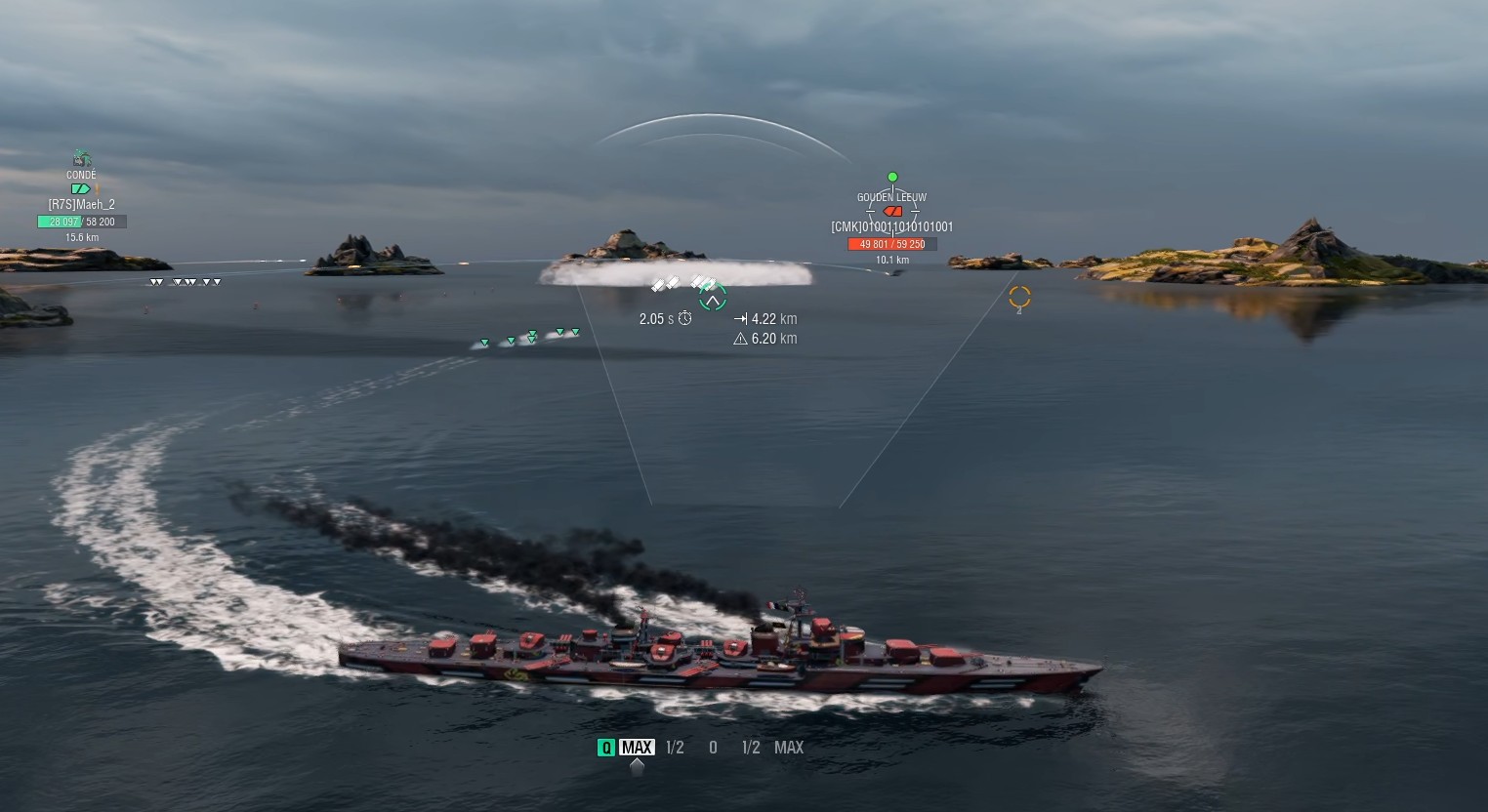 Torgrim in World of Warships, commanding the French Tier 10 Destroyer Kléber during a King of the Sea tournament